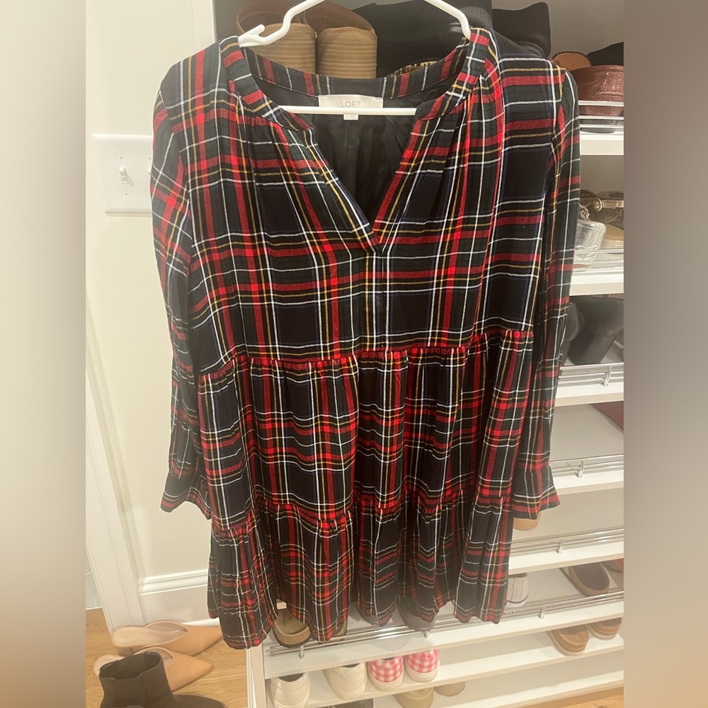 Tartan plaid babydoll style Loft dress
